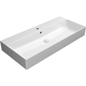 Изображение товара Раковина GSI Kube X 9423111, подвесная/накладная, 100 см, белый глянцевый