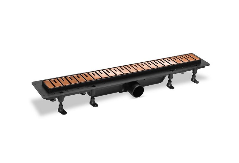 Изображение товара Дренажный канал PlastBrno Design 2 SZA865R 65 см перфорированная решетка розовое золото