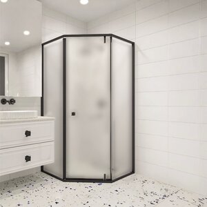 Изображение товара Душевой уголок RGW Hotel HO-088B, 350608800-24, 100 х 100 см, дверь распашная, стекло сатинат/матовое, профиль черный