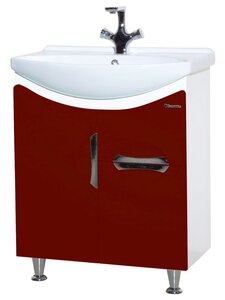 Изображение товара Тумба под раковину Bellezza Лагуна 65, напольная, бордовый, 4632110090037