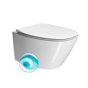 Изображение товара Подвесной унитаз GSI Modo+ 841511 безободковый торнадо белый фаянс