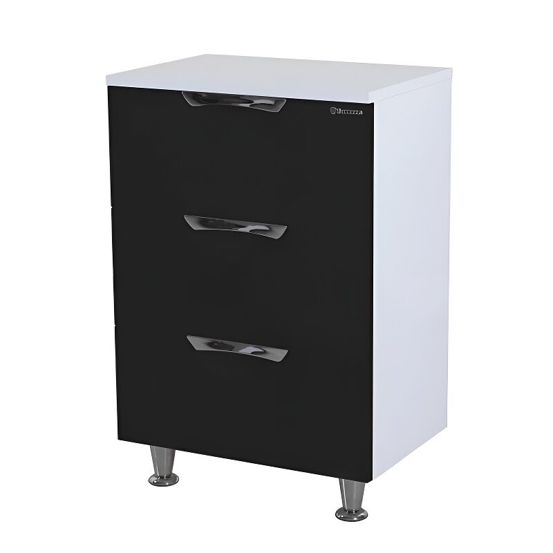 Изображение товара Тумба Bellezza Лагуна 60 см напольная черная с тремя ящиками
