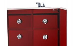 Изображение товара Тумба под раковину Bellezza LUSSO 80 напольная красная с двумя ящиками