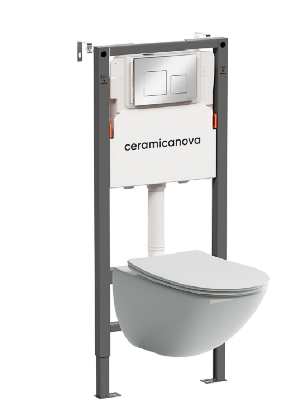 Изображение товара Инсталляция Ceramicanova Balance CN1905 с безободковым унитазом и сиденьем микролифт