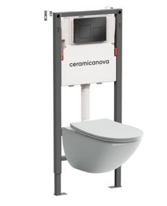 Изображение товара Инсталляция Ceramicanova Balance CN1905_121002MB с безободковым унитазом Mono и клавишей Square чер