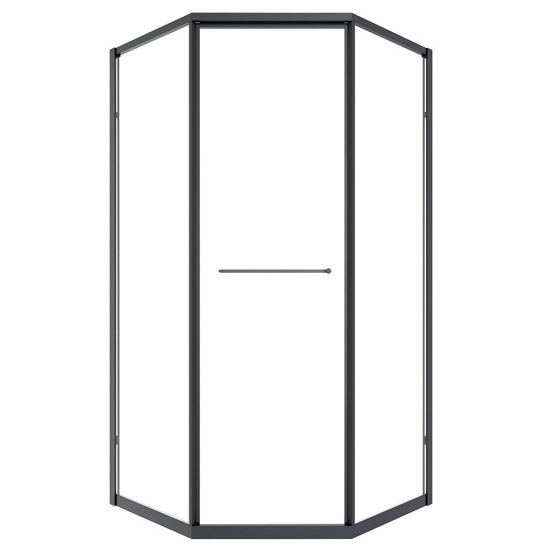 Изображение товара Душевой уголок Timo T35L/T35R 100x100 см раздвижной черный профиль стекло прозрачное