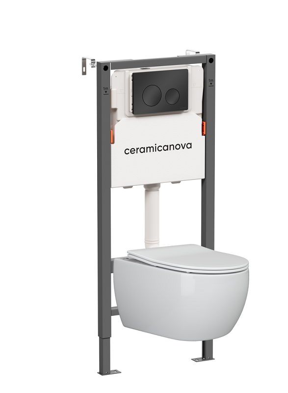 Изображение товара Инсталляция Ceramicanova Balance CN3001_121001MB с унитазом Play и клавишей Circle Изображение товара Инсталляция Ceramicanova Balance CN3001_121001MB с унитазом Play и клавишей Circle
