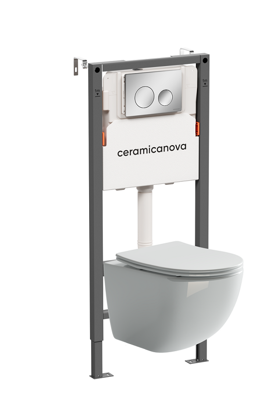 Изображение товара Унитаз Ceramicanova Balance CN3009_121001CH Безободковый Forma с инсталляцией Изображение товара Унитаз Ceramicanova Balance CN3009_121001CH Безободковый Forma с инсталляцией