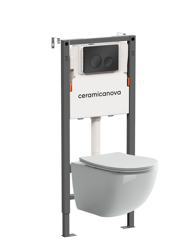 Изображение товара Инсталляция Ceramicanova Balance CN3009_121001MB с безободковым унитазом Forma и сиденьем микролифт