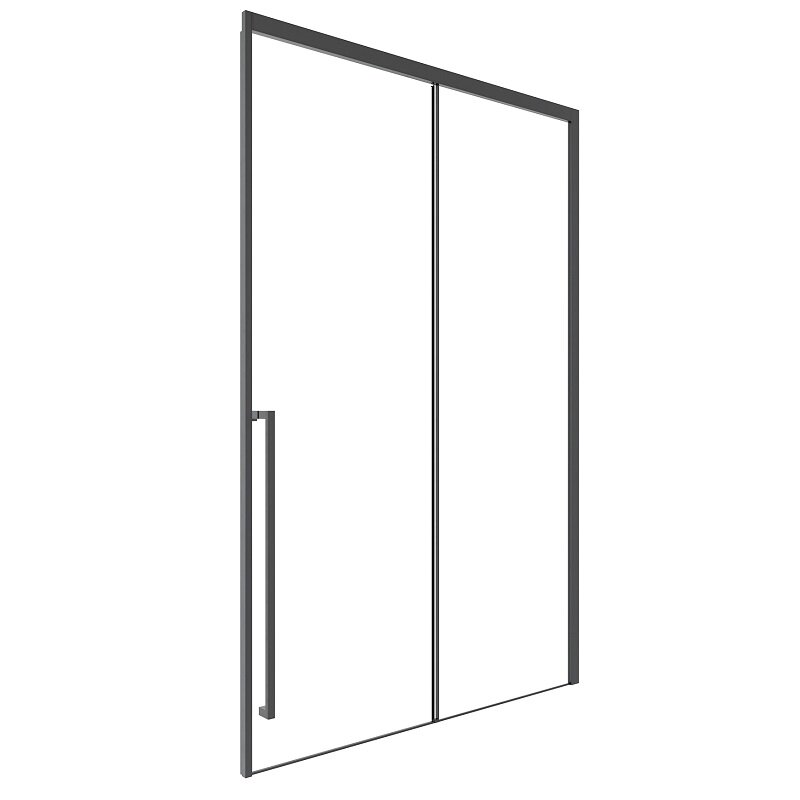 Изображение товара Душевая дверь в нишу Timo T59L/T59R, 150*200 см, черный профиль, прозрачное стекло
