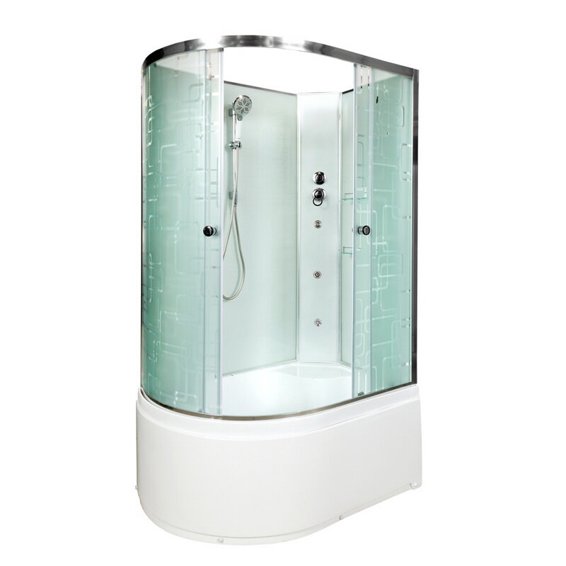 Изображение товара Душевая кабина AvaCan EM5012LNGM/EM5012RNGM 88104/88095, 120 x 90 см, без крыши, с гидромассажем, поддон высокий, левая/правая, стекло матовое с узором, профиль хром Изображение товара Душевая кабина AvaCan EM5012LNGM/EM5012RNGM 88104/88095, 120 x 90 см, без крыши, с гидромассажем, поддон высокий, левая/правая, стекло матовое с узором, профиль хром