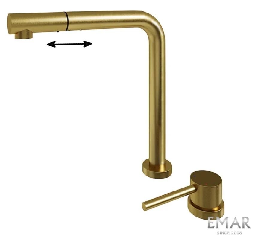 Изображение товара Смеситель Emar ЕС - 7027 для кухонной мойки, PVD, golden