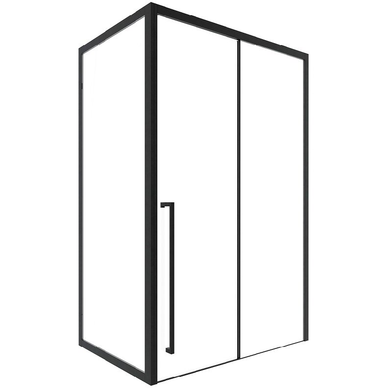 Изображение товара Душевой уголок Timo T58L+T65/T58R+T65, 100x140 см, раздвижной, черный профиль, прозрачное стекло