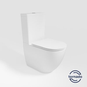 Изображение товара Напольный унитаз-компакт Vincea Globo VT2-14T, безободковый, смыв торнадо, крышка микролифт, тонкая, белый