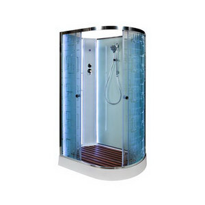 Изображение товара Душевая кабина AvaCan EM2012LNLED/EM2012RNLED 88069/88060, 120 x 90 см, без крыши, с LED-подсветкой, поддон низкий, левая/правая, стекло матовое с рисунком, профиль хром