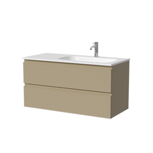 Изображение товара Тумба под раковину Sancos Folk FL100LCP/FL100RCP, 100 см, подвесная, чаша левая/правая, капучино