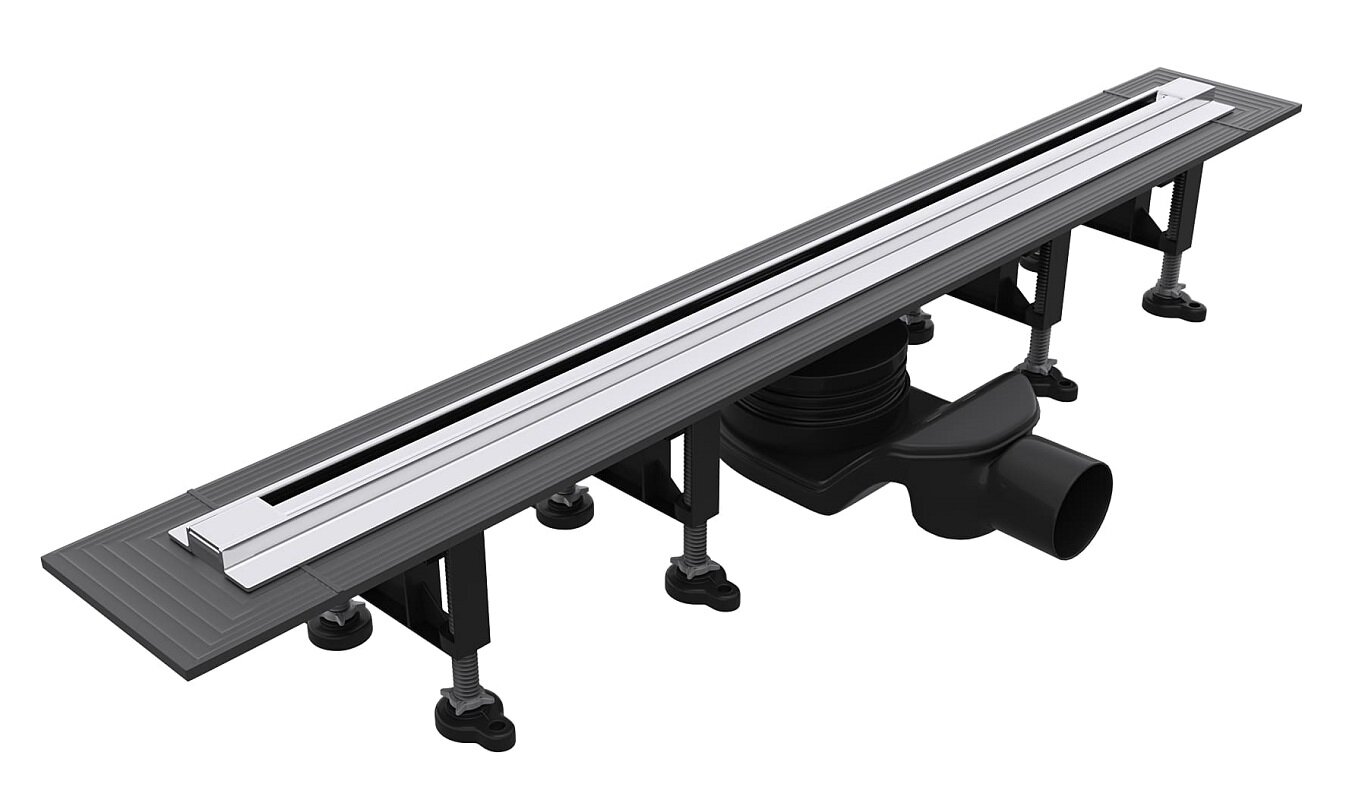 Изображение товара Дренажный канал RGW SDR-55 80 см хром с боковым выпуском и регулятором длины