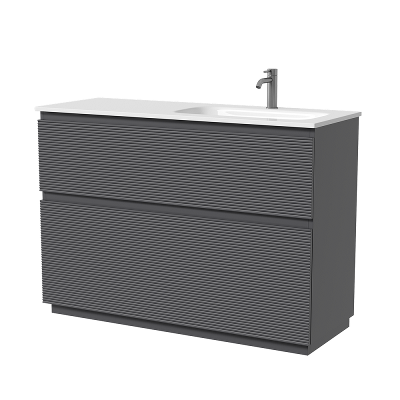 Изображение товара Тумба под раковину Sancos Folk Floor FL120FLGS/FL120FRGS, 120 см, напольная, чаша левая/правая, grey soft