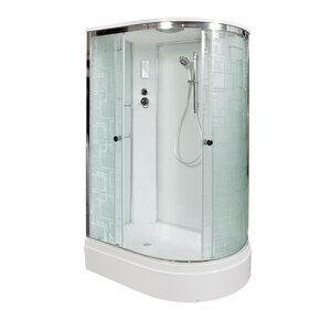 Изображение товара Душевая кабина AvaCan EM3012LEL/EM3012REL 88081/88072, 120 x 90 см, с крышей, с электрикой, поддон средний, левая/правая, стекло матовое с узором, профиль хром