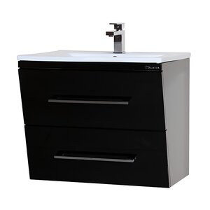 Изображение товара Тумба под раковину Bellezza Берта 60, подвесная, черный, 00000003547