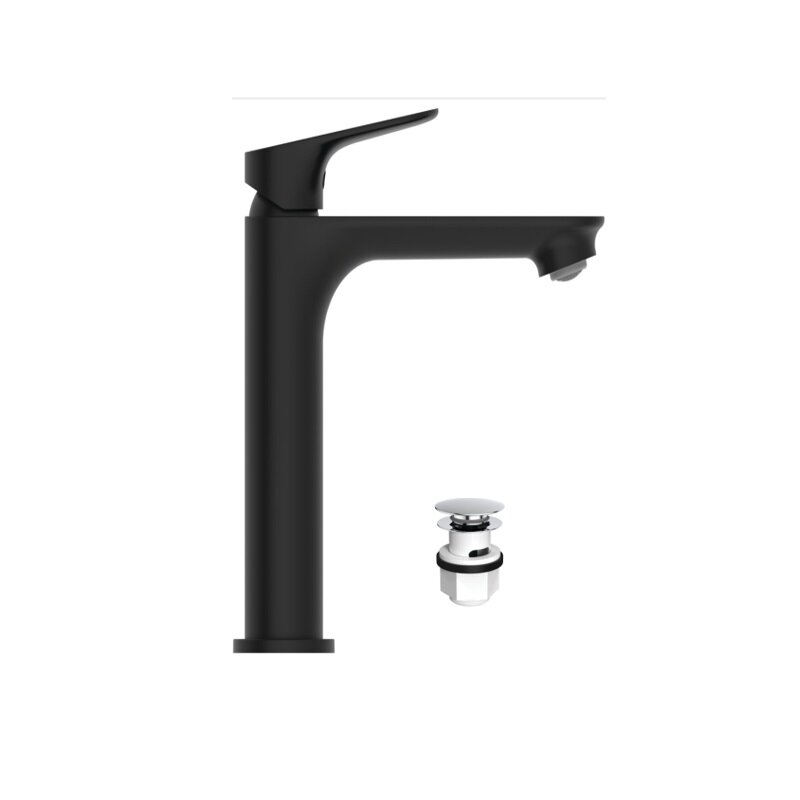 Изображение товара Смеситель Ideal Standard CeraLife O BE009XG с донным клапаном Click и черным матовым покрытием