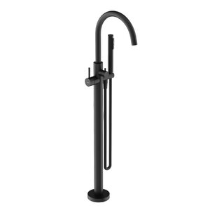 Изображение товара Смеситель для ванны напольный Sancos Etna SC9009MB черный матовый с душевым гарнитуром