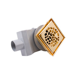 Изображение товара Душевой трап Plumberia Selection PS Stones 13x13 см золото 24К