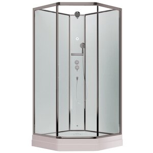 Изображение товара Душевая кабина Timo Premium ILMA709-roof-709-T-STILMA-T-CH/C, 100 x 100 см, стекло прозрачное, профиль хром, хамам, крыша, стул