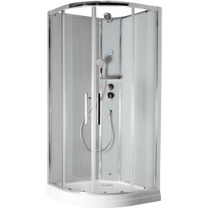 Изображение товара Душевая кабина Timo Premium ILMA909-roof-909-T-STILMA-T-CH/C, 90 x 90 см, стекло прозрачное, профиль хром, хамам, крыша, стул