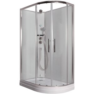 Изображение товара Душевая кабина Timo Premium ILMA902L-roof-902L-T-STILMA-TCH/C/ILMA902R-roof-902R-T-STILMA-T-CH/C, 120 x 80 см, левая/правая, стекло прозрачное, профиль хром, хамам, крыша, стул