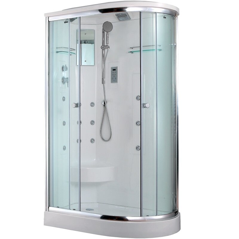 Изображение товара Душевая кабина Timo Lux T-7702L-T-STUN/T-7702R-T-STUN, 120 x 85 см, левая/правая, стекло прозрачное, профиль хром, хамам