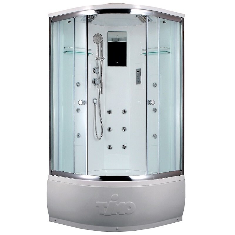 Изображение товара Душевая кабина Timo Lux T-7790-T-STUN, 90 x 90 см, стекло прозрачное, профиль хром, хамам