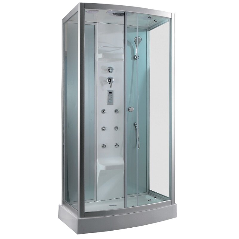Изображение товара Душевая кабина Timo Lux TL-1501-T-STUN, 110 x 95 см, стекло прозрачное, профиль хром, хамам