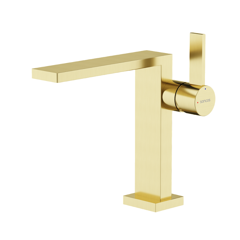 Изображение товара Смеситель для раковины Sancos Linn SC9019BG, брашированное золото, PVD