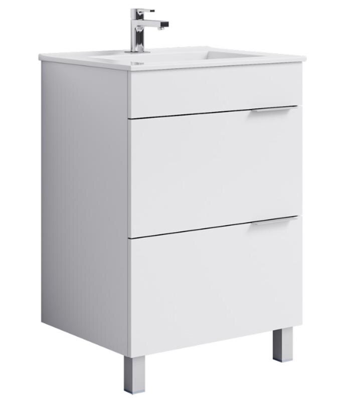 Изображение товара Тумба под раковину Aqwella Бриг 60 напольная белая с керамическим умывальником