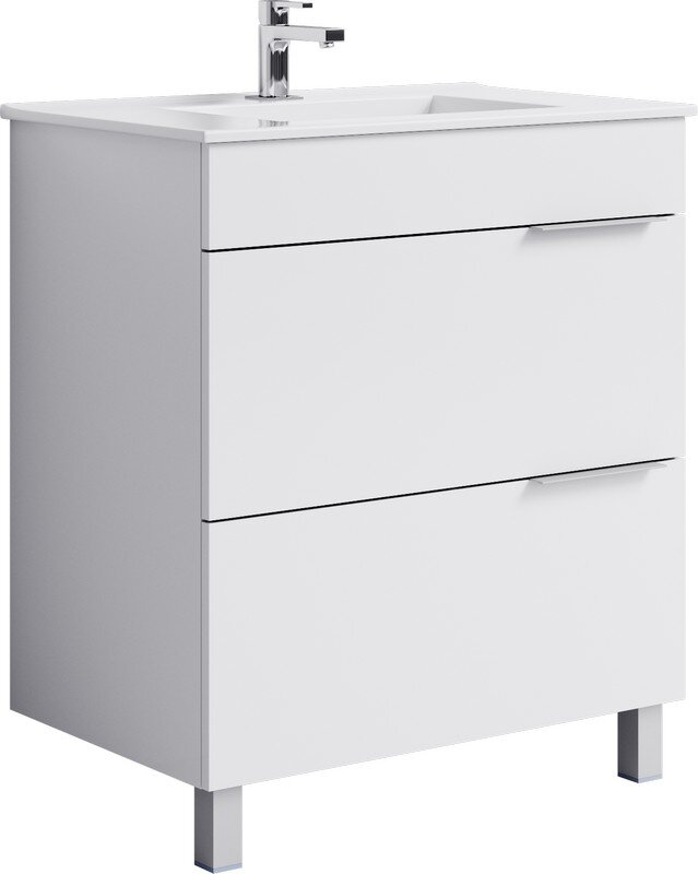 Изображение товара Тумба под раковину Aqwella Бриг 75 напольная белая с двумя ящиками