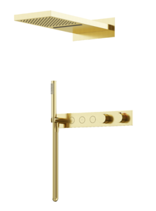 Изображение товара Душевая система Sancos Linn SC9023BG с термостатом и PVD покрытием золото