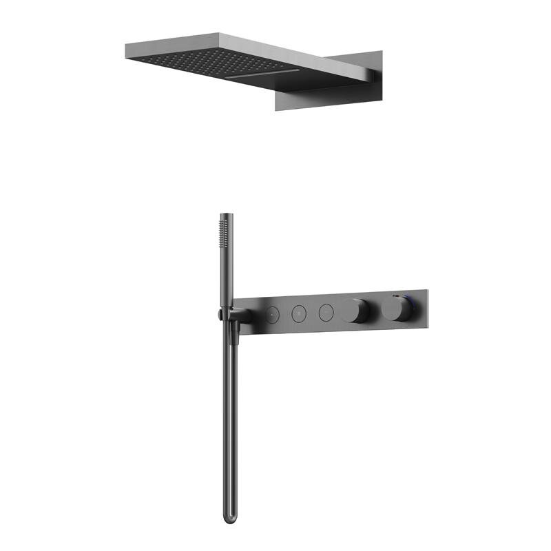 Изображение товара Душевая система Sancos Linn SC9023GG, термостатическая, вороненая сталь