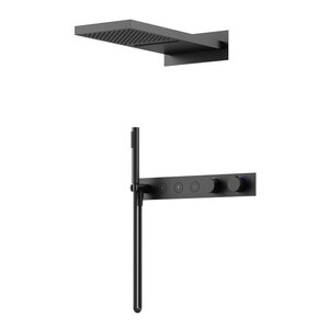 Изображение товара Душевая система Sancos Linn SC9023MB термостатическая черная матовая Россия Изображение товара Душевая система Sancos Linn SC9023MB термостатическая черная матовая Россия