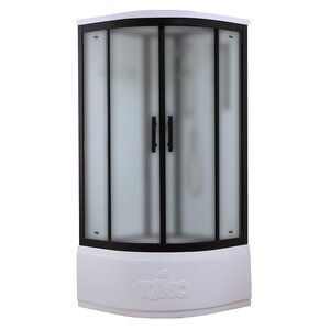 Изображение товара Душевая кабина Timo Standart Black Fabric T-6690BF-T-STUN, 90 x 90 см, стекло матовое, профиль черный, хамам