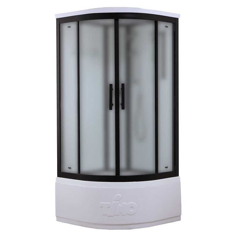 Изображение товара Душевая кабина Timo Standart Black Fabric T-6690BF-T-STUN, 90 x 90 см, стекло матовое, профиль черный, хамам