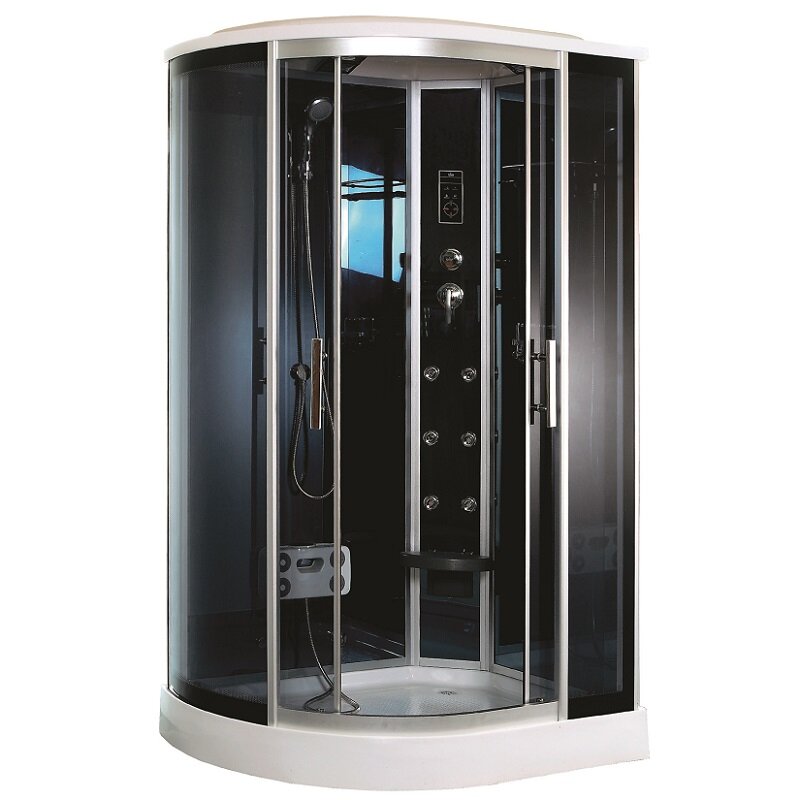 Изображение товара Душевая кабина Timo Standart T-1102L-T-STUN/T-1102R-T-STUN, 120 x 85 см, левая/правая, стекло тонированное, профиль хром, хамам Изображение товара Душевая кабина Timo Standart T-1102L-T-STUN/T-1102R-T-STUN, 120 x 85 см, левая/правая, стекло тонированное, профиль хром, хамам