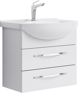 Изображение товара Тумба под раковину Aqwella Аллегро 65 подвесная белая с 2 ящиками
