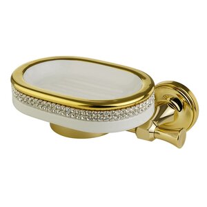 Изображение товара Мыльница Migliore Dubai 31240 настенная с кристаллами Swarovski белая и золотая