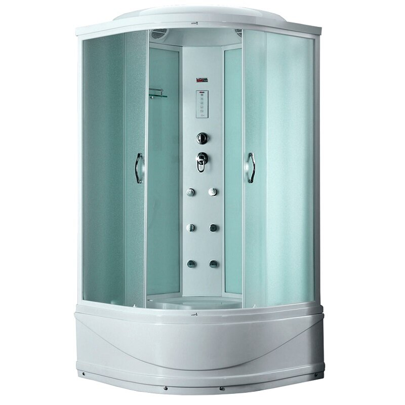 Изображение товара Душевая кабина Timo Eco TE-0700-T-STUN, 100 х 100 см, стекло матовое, профиль белый, хамам