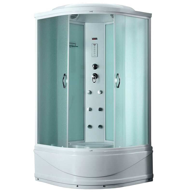 Изображение товара Душевая кабина Timo Eco TE-0790-T-STUN с матовым стеклом и профилем белого цвета