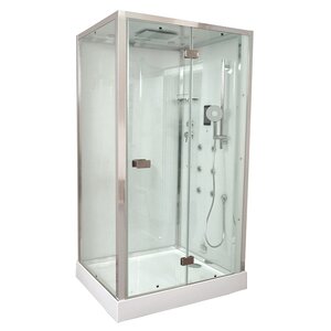 Изображение товара Душевая кабина Timo Premium Puro H-511L-T-CH/C/H-511R-T-CH/C, 90 x 120 см, левая/правая, стекло прозрачное, профиль хром, стул