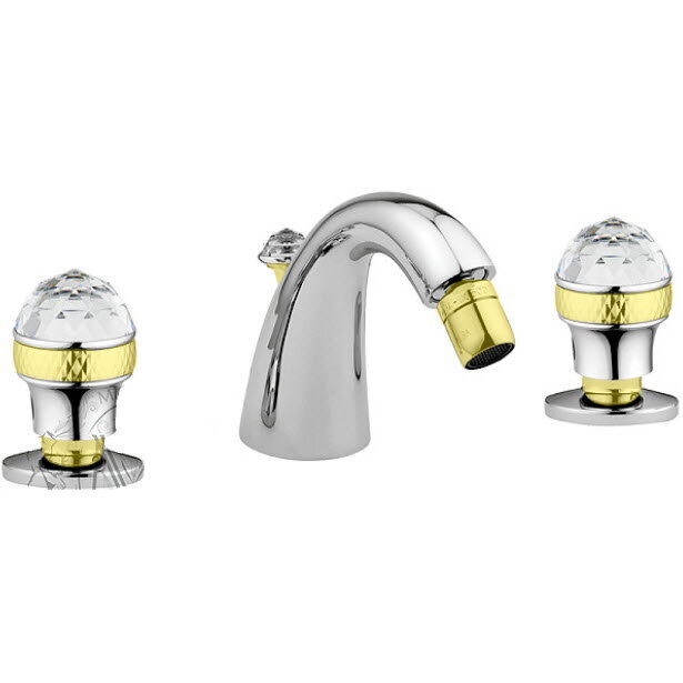 Изображение товара Смеситель Migliore Axo Swarovski 18493 для биде - хром/золото, 3 отверстия Изображение товара Смеситель Migliore Axo Swarovski 18493 для биде - хром/золото, 3 отверстия