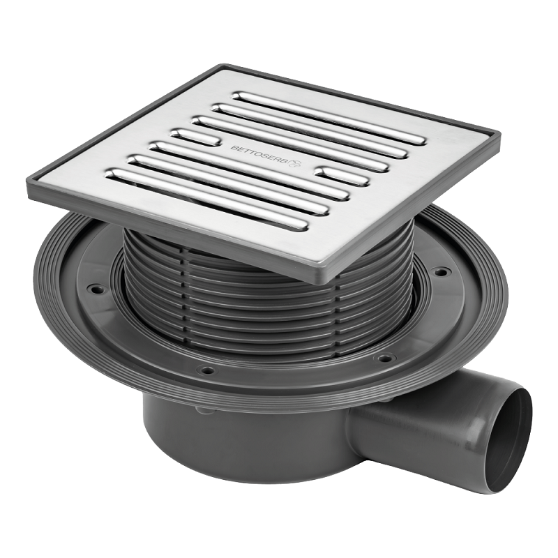 Изображение товара Трап с мультисифоном Bettoserb 14702509, 15 х 15 см, горизонтальный выпуск