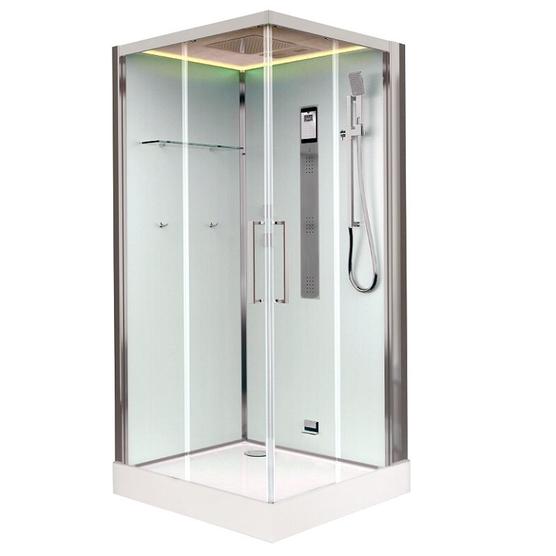 Изображение товара Душевая кабина Timo Premium Nura H-516-T-CH/C, 100 x 100 см, стекло прозрачное, профиль хром, стул Изображение товара Душевая кабина Timo Premium Nura H-516-T-CH/C, 100 x 100 см, стекло прозрачное, профиль хром, стул